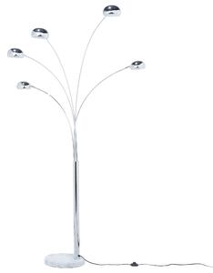 Golvlampa Silvermetall 210 cm 5-lampa Justerbara Lampskärmar Moderna Beliani