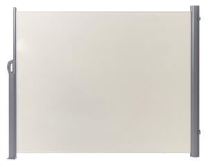Sidomarkis Beige Polyester 160 x 300 cm Tygskärm Silver Aluminiumram Infällbar Beliani
