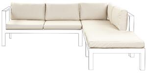 Set med Dynfodral för Utesoffa Beige Polyester Vattenavstötande Extra Fodral Set UV-beständig med Dragkedja Trädgård Uteplats Balkong Beliani
