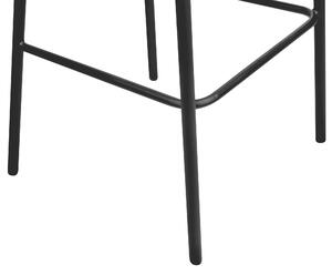 Uppsättning med 2 matstolar Vit polyesterklädsel Svarta metallben Armlöst böjt ryggstöd Modern modern design Beliani