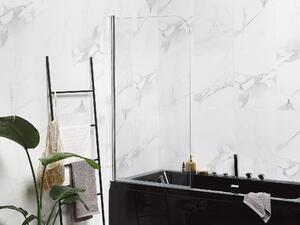 Badkarsskärm Transparent härdat glas med aluminium 140 x 70 cm Justerbar Minimalistisk Beliani
