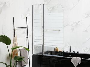 Dusch Bad Skärm med Dörrar Genomskinligt och Frostat Härdat Glas med Aluminium och Rostfritt Stål 140 x 100 cm Justerbart Minimalistisk Beliani