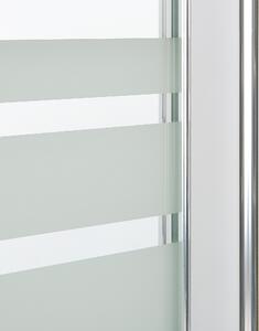 Dusch Bad Skärm med Dörrar Genomskinligt och Frostat Härdat Glas med Aluminium och Rostfritt Stål 140 x 100 cm Justerbart Minimalistisk Beliani