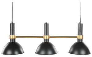 Hänglampa Svart Guld Metall 3 lampor Runda lampskärmar för matsal Industriell look Elegant Klassisk Beliani