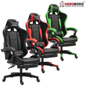 Herzberg HG-8080: Racing Car Style Ergonomic Gaming Chair Grön