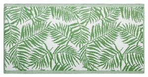 Utomhus Matta 90 x 150 cm Dubbelsidig med Palmbladmönster i Ljusgrön Färg Beliani