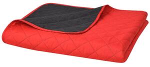 131553 Double-sided Quilted Bedspread Red and Black 220x240 cm