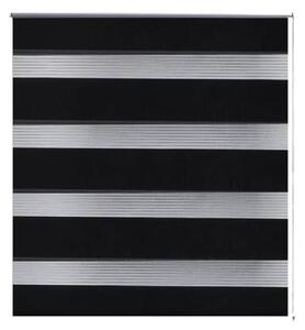Rullgardin randig svart 120 x 230 cm transparent