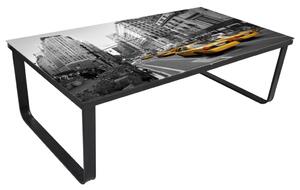 Soffbord med bordsskiva i glas rektangulär