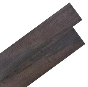 Självhäftande PVC-golvplankor 5,02 m² 2 mm mörkbrun