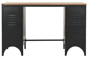 Skrivbord massivt furuträ och stål 120x50x76 cm
