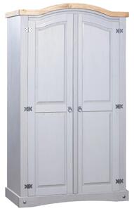 Garderob i mexikansk coronastil furu 2 dörrar grå