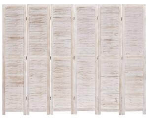 Rumsavdelare 6 paneler vit 210x165 cm trä