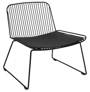 Accentstol Svart Metall Metalltråd Design Armlös Konstläder Svart Sittdyna Glam Industriell Modern Beliani