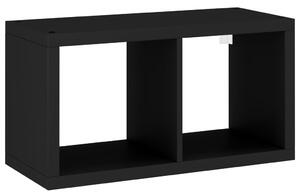 Väggmonterad kubhylla svart 69,5x29,5x37 cm MDF