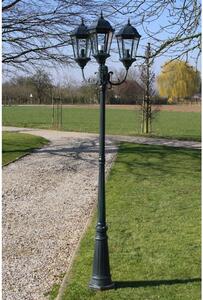 Trädgårdslampa 3 armar 230 cm mörkgrön/svart aluminium