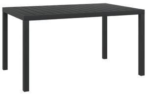 Trädgårdsbord svart 150x90x74 cm aluminium och WPC