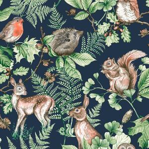Noordwand Kids at Home Tapet Woodland Animals blå