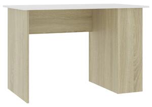 Skrivbord vit och sonoma-ek 110x60x73 cm konstruerat trä