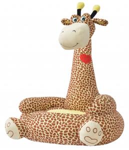 Barnstol i plysch giraff brun