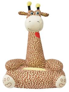 Barnstol i plysch giraff brun