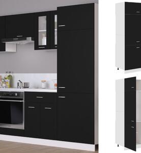 Skåp för kylskåp svart 60x57x207 cm konstruerat trä