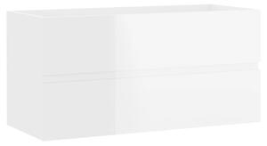 Tvättställsskåp vit högglans 90x38,5x45 cm spånskiva