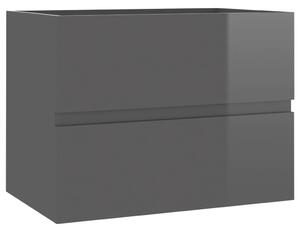 Tvättställsskåp grå högglans 60x38,5x45 cm spånskiva