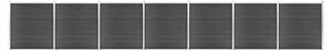 Staketpaneler WPC 1218x186 cm svart