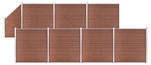 WPC-staketpanel 7 fyrkantig + 1 vinklad 1311x186 cm brun