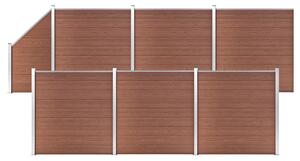 WPC-staketpanel 6 fyrkantig + 1 vinklad 1138x186 cm brun