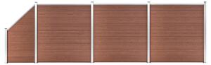 WPC-staketpanel 3 fyrkantig + 1 vinklad 619x186 cm brun