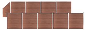 WPC-staketpanel 9 fyrkantig + 1 vinklad 1657x186 cm brun