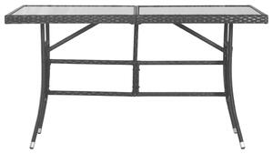 Trädgårdsbord svart 140x80x74 cm konstrotting