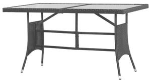 Trädgårdsbord svart 140x80x74 cm konstrotting