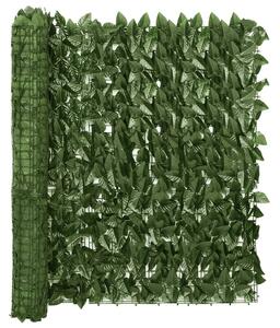 Balkongskärm mörkgröna blad 500x100 cm