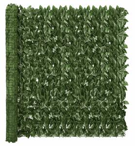 Balkongskärm mörkgröna blad 400x150 cm