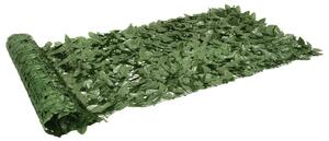 Balkongskärm mörkgröna blad 400x100 cm