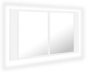 Spegelskåp med LED vit 80x12x45 cm