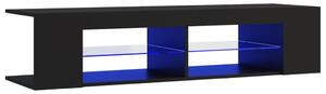 TV-bänk med LED-belysning svart 135x39x30 cm