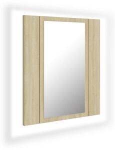 Spegelskåp med LED sonoma-ek 40x12x45 cm