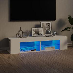 TV-bänk med LED-belysning vit 135x39x30 cm