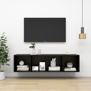 Väggmonterat tv-skåp svart 37x37x142,5 cm spånskiva