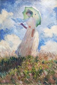 Bildreproduktion Woman with Parasol turned to the Left (1886), Claude Monet