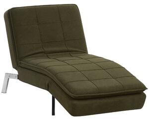 Schäslong Grön Polyester Stoppad Metallben Quiltad Justerbar 5 Positioner Modern Stil Vardagsrum Beliani
