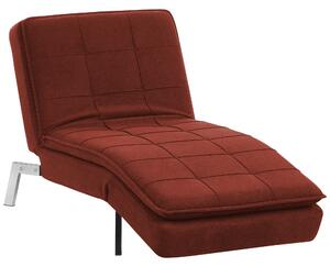 Schäslong Röd Polyester Stoppad Metallben Quiltad Justerbar 5 Positioner Modern Stil Vardagsrum Beliani