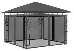 Paviljong med myggnät 3x3x2,73 m antracit 180 g/m²