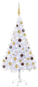 Plastgran med LED och julgranskulor 120 cm 230 grenar
