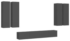 TV-skåp 6 delar svart konstruerat trä