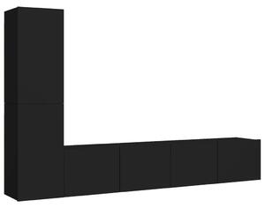 TV-skåp 4 delar svart spånskiva